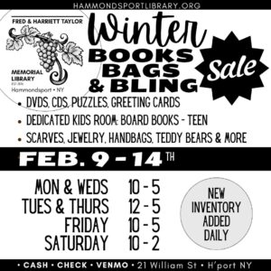 advertisement for the annual week-long winter book sale