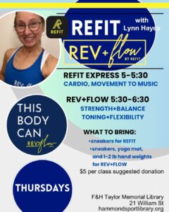 poster for fitness classes at 5pm every thursday