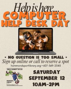 poster for computer Help Desk day on the second Saturday of each mnth