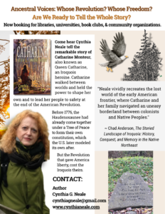 poster for an author talk on Weds Oct 14 at 5:30pm by Cyntia Neale